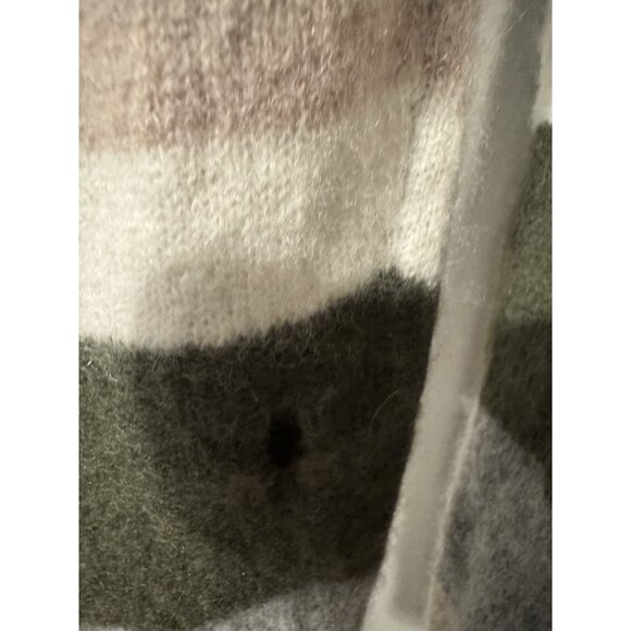 41Hawthorne Sweater L Large 100% Cashmere Green Cream Ivory Gray Flaw - Picture 7 of 8